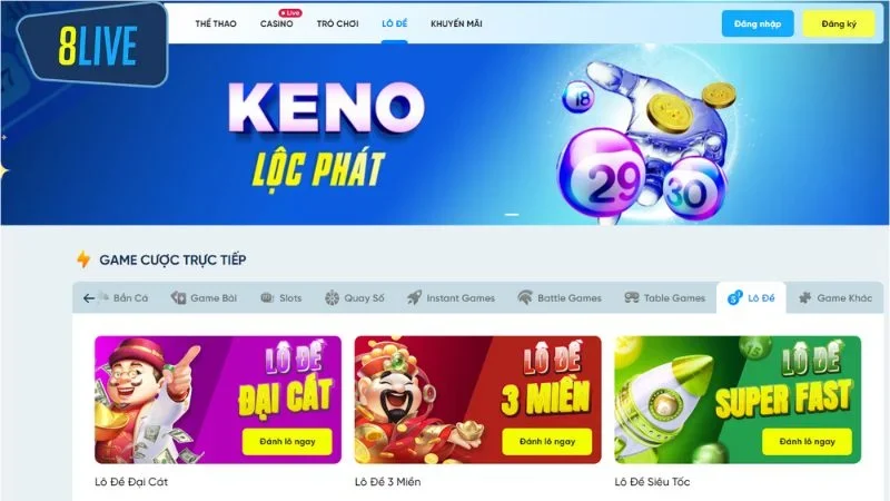 Vì sao nên tham gia cá cược lô đề cờ bạc tại 8LIVE